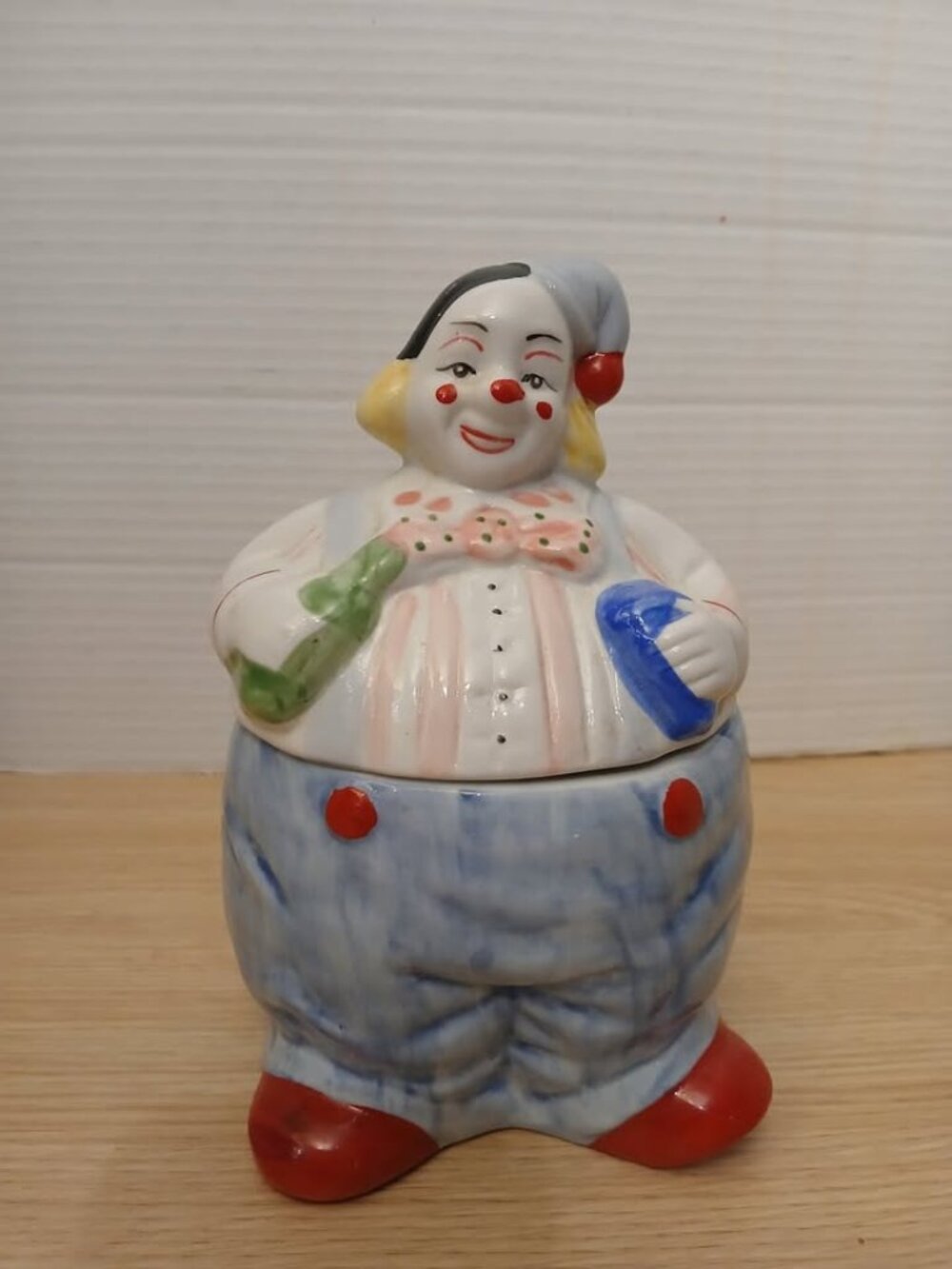 Vintage Circus Clown Ceramic Cookie, Candy Storage Jar
